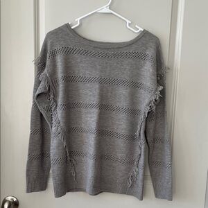Banana Republic Grey Fringe Sweater